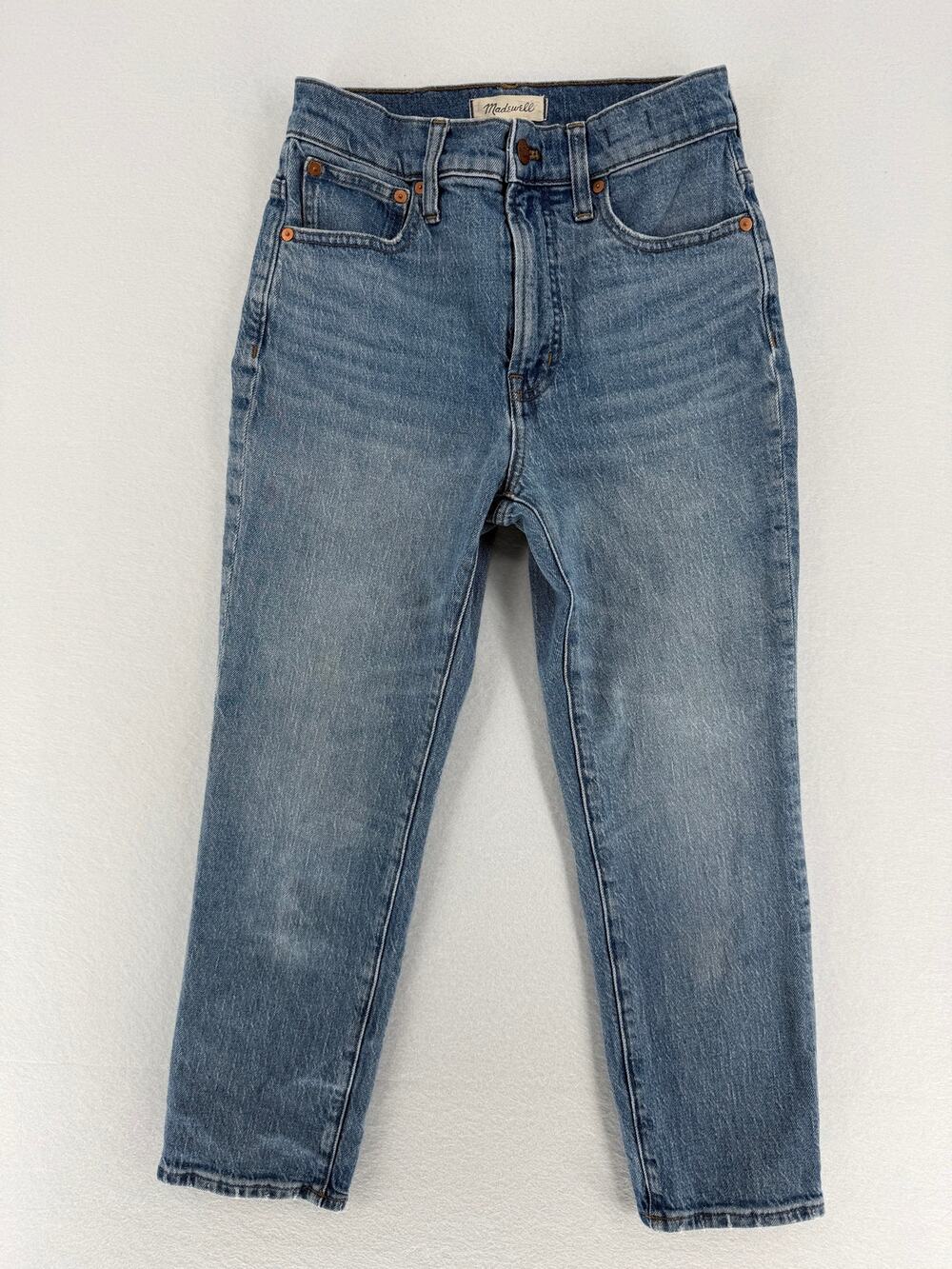 Madewell Perfect Vintage Crop Jeans Womens 25P Petite High Rise Straight Blue